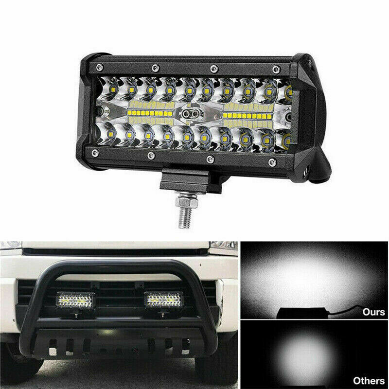 7inch 800W LED Work Light Bar Flood Spot for Offroad 4WD Fog Driving