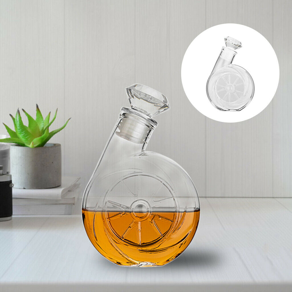 Glass Decanter Elegant with Ornate Stopper for Wine Bourbon Brandy Mouthwash