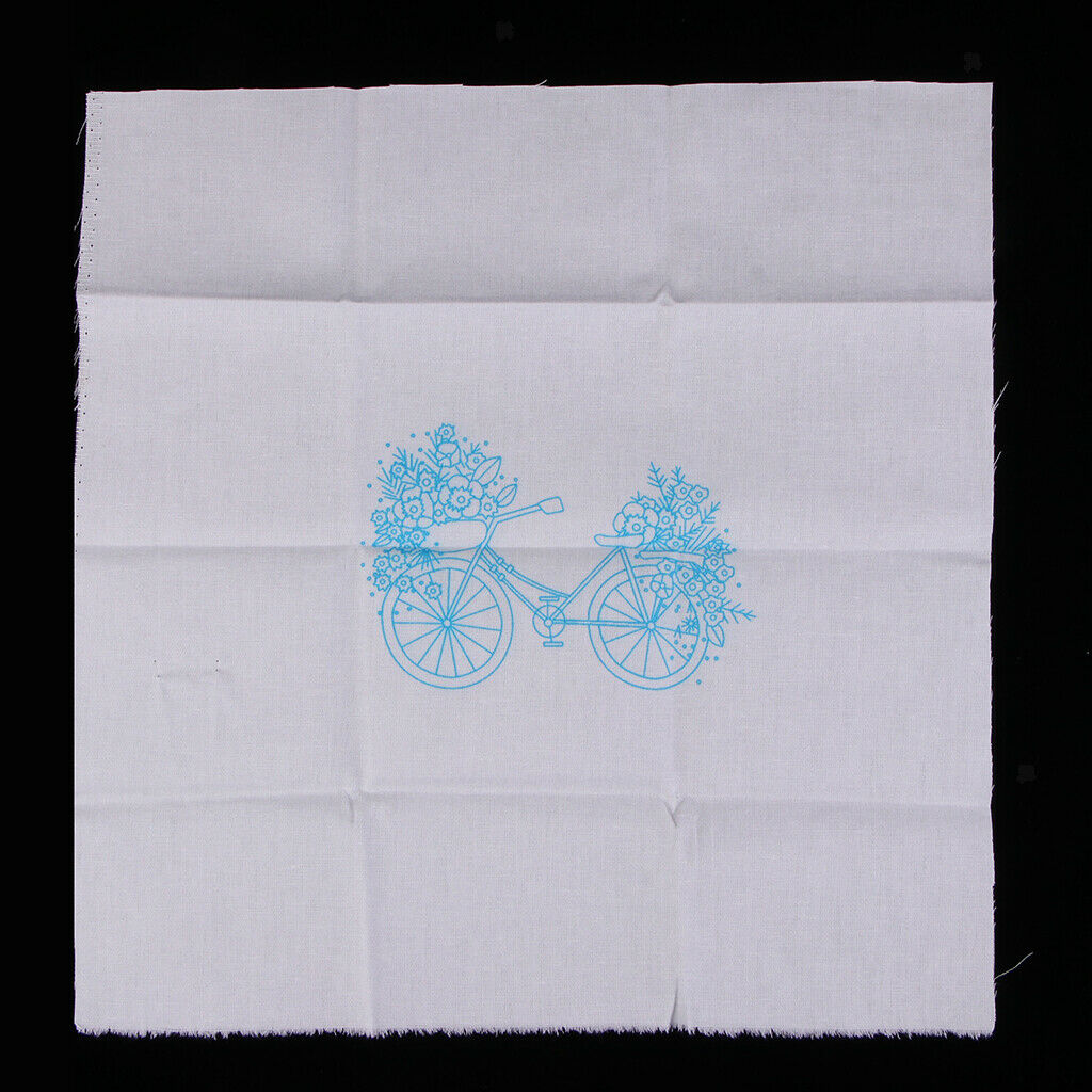 Full Range of Embroidery Starter Kit with Bicycle Floral Partten, Cross Stitch