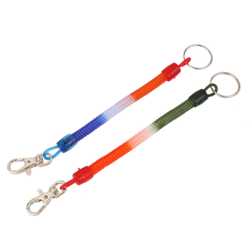 12pcs Retractable Spiral String Key Ring Stretchy Keyring Key Chain Holders