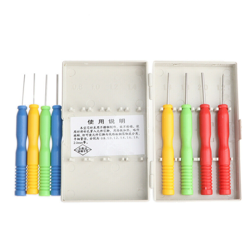 8 Pcs/Set Hollow Needles Desoldering Tool IC Extraction Tool Detaching Pin