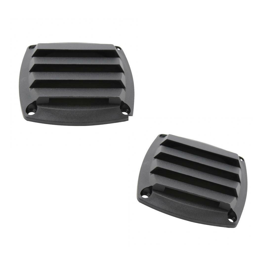 2x 3 Inch Black Plastic Louvered Vents Marine Boat Yacht Hull Air Vent