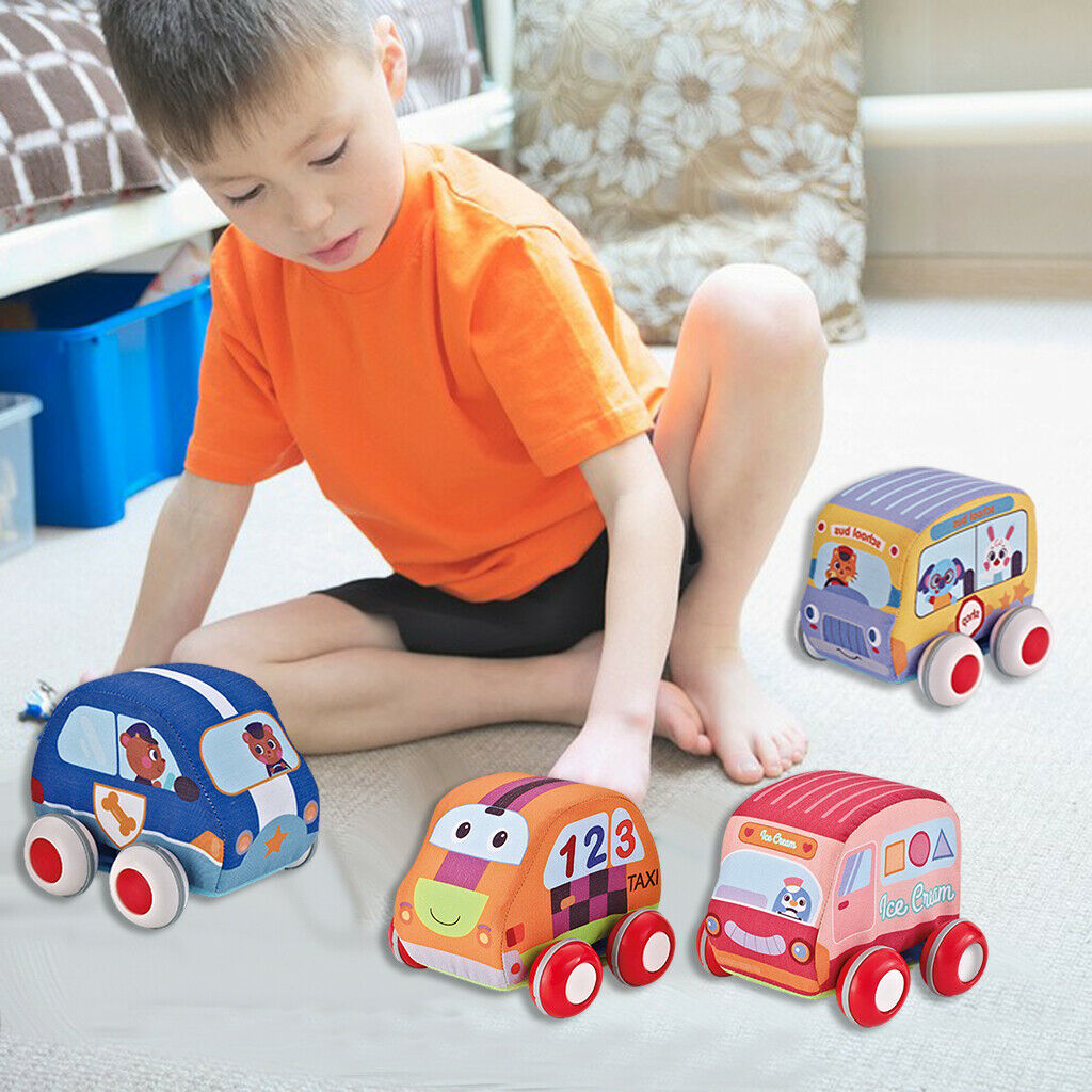 Soft Pull Back Car Baby Toys Early Development Activity Toys Push Pull Toys