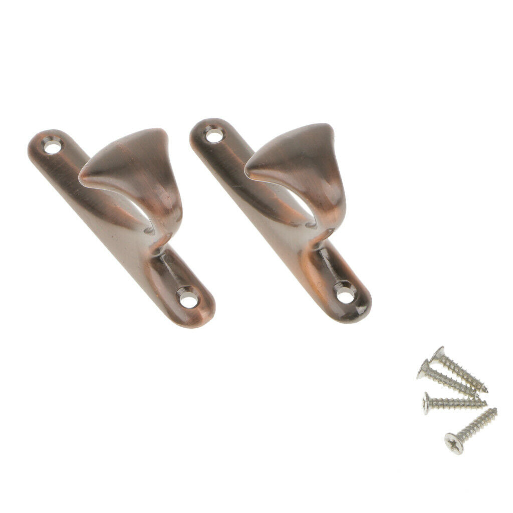 2Pcs Zinc Alloy Drapery Door Curtain Tiebacks Holdback Wall Hooks Cooper