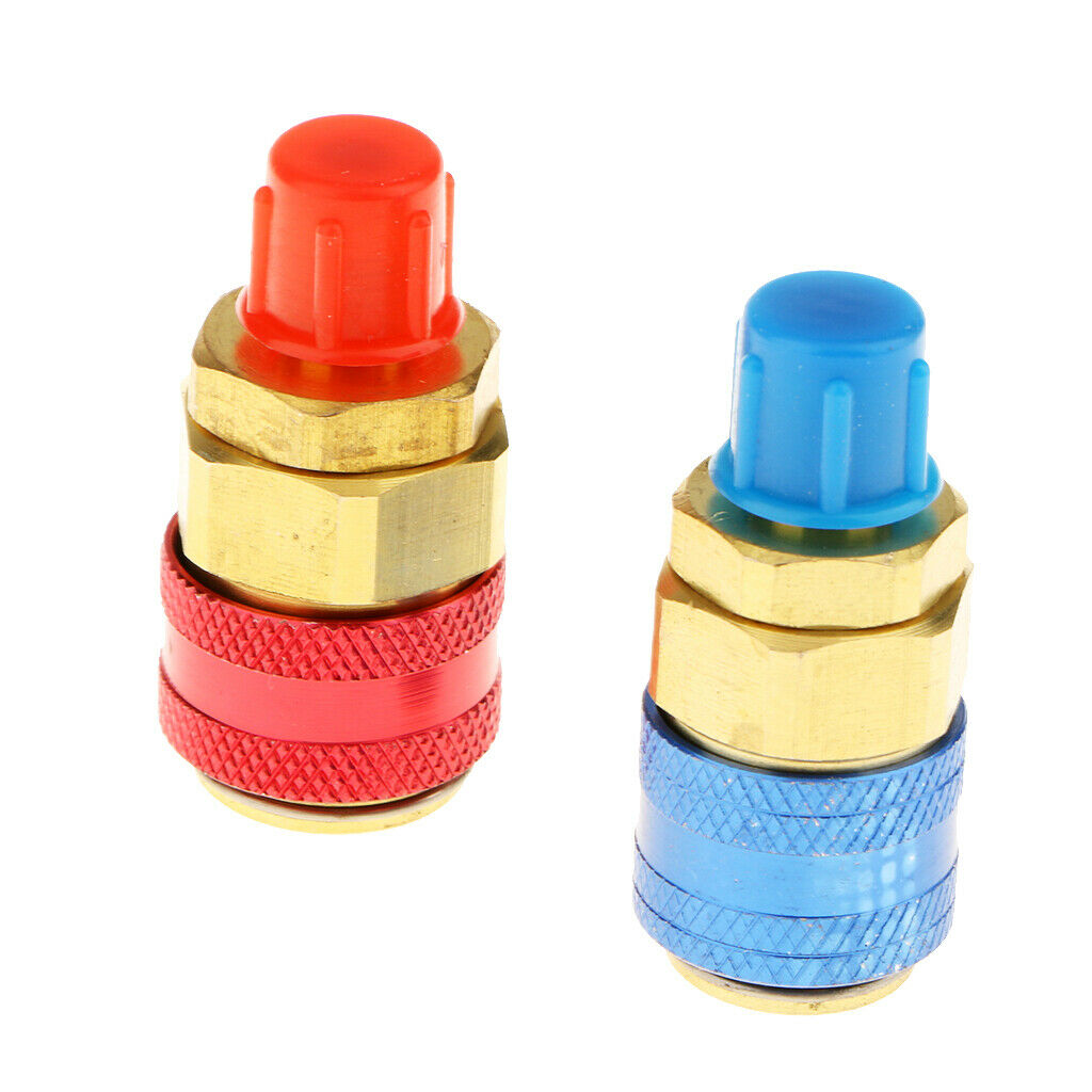 1 Pair A/C R134a Quick Couplers Connector High & Low Side Adapter 1/4