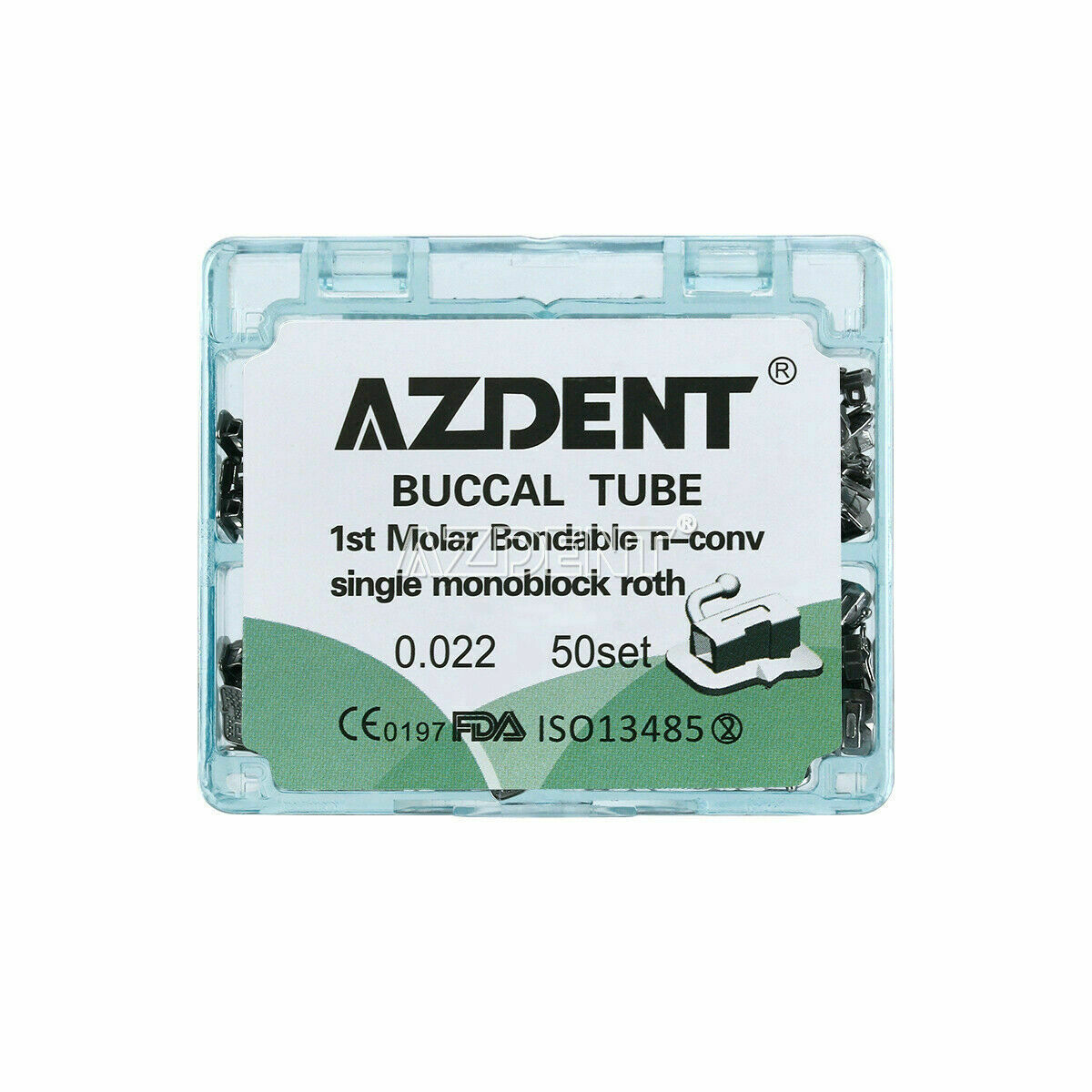 10 X AZDENT Dental Orthodontic Buccal Tubes 1st Molar Roth 022 Bondable Inblock