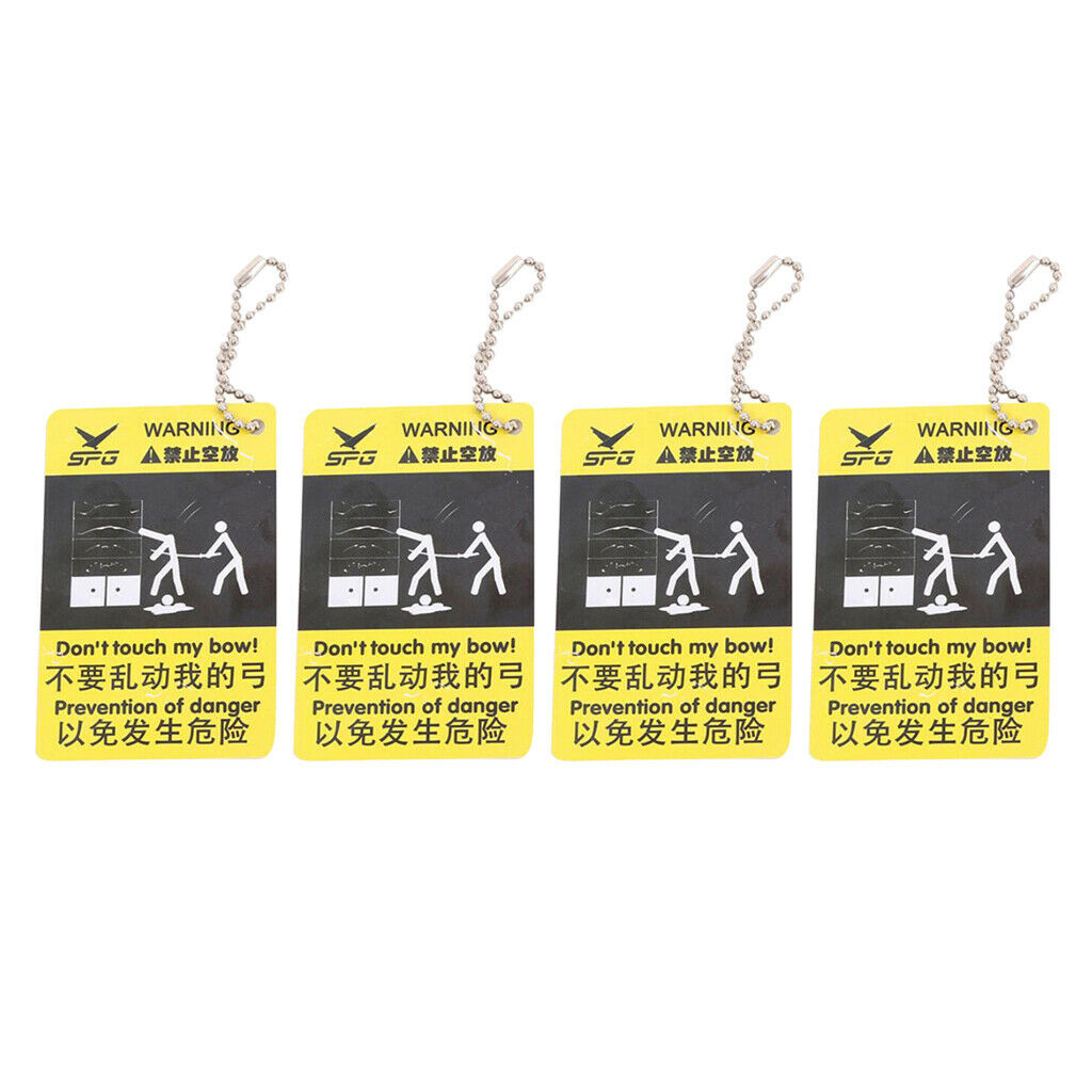 4Packs Yellow Archery Warning Cards Warning Mark Long-lasting Glossy-Finish