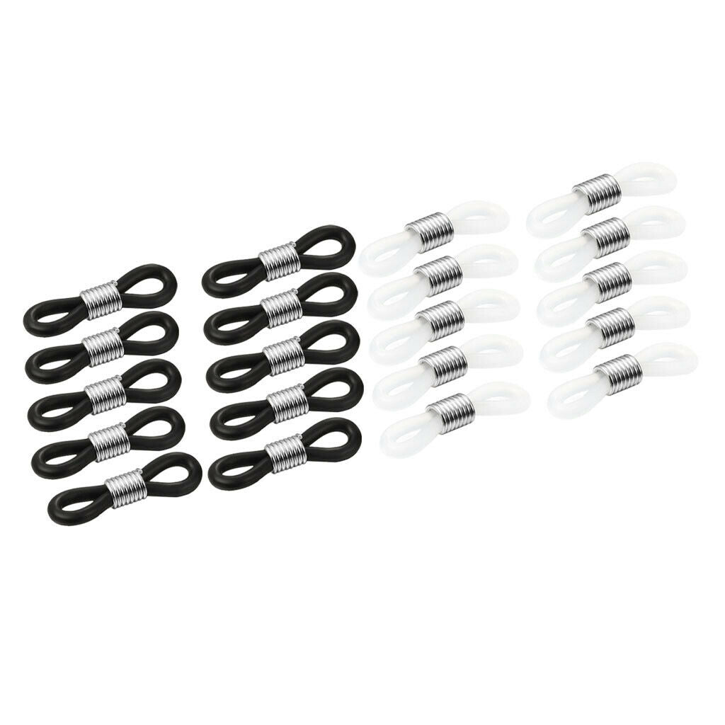 20pcs Rubber Connectors Ends Eyeglass Glasses Holder Repair Chain Cord Loops