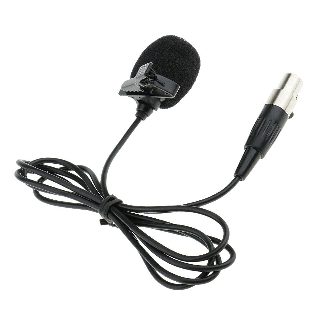 3PIN XLR Lavalier Lapel Tie-clip Microphone for Megaphones Amplifier Black