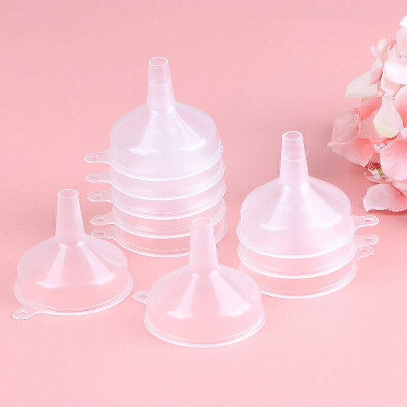 10PCS Mini Transparent Plastic Funnel Hopper Gadgets Perfume Emulsion Pack DD