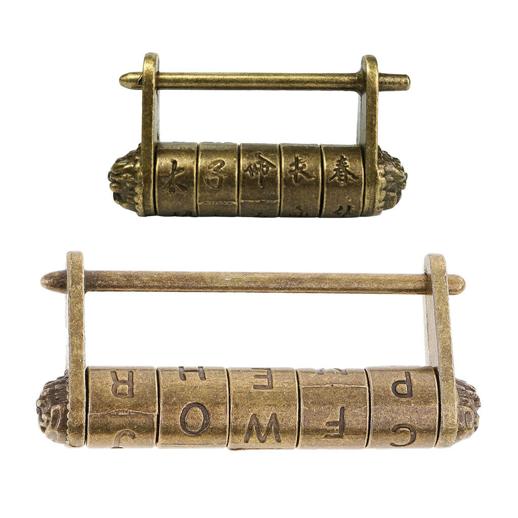 2Pcs Door Zinc Alloy Chinese Characters Password Padlock for Travel Suitcase
