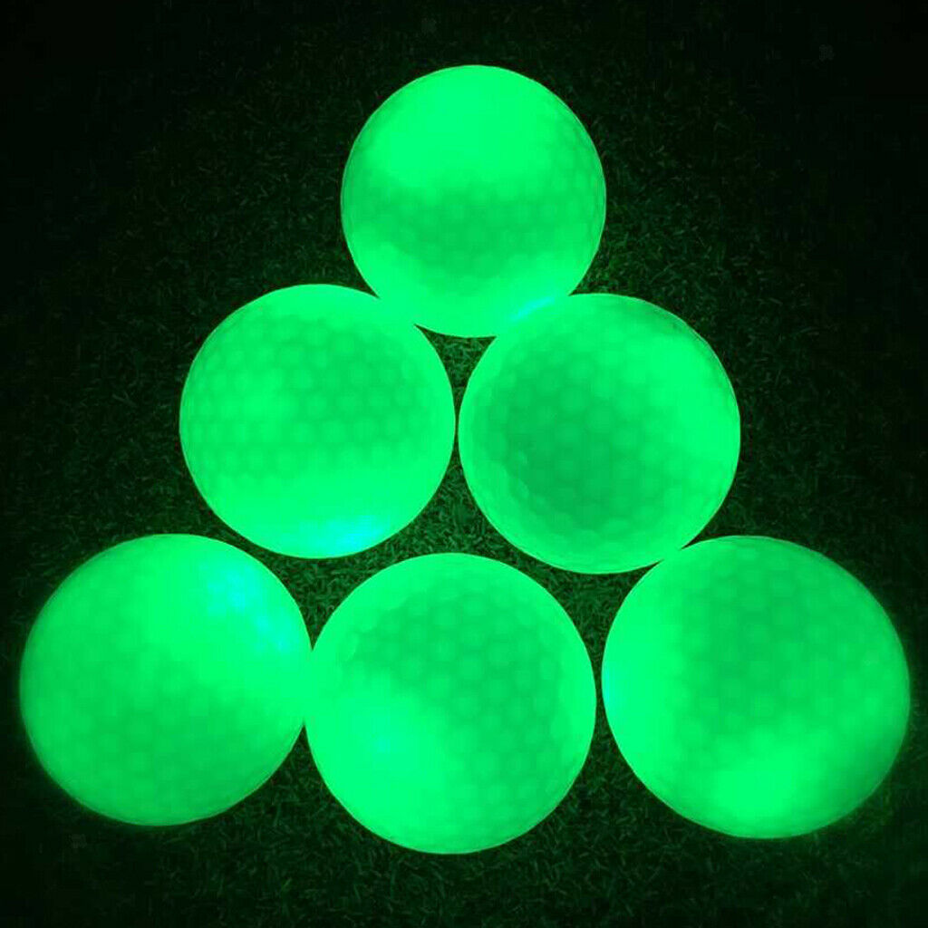 3x Night Golf Balls Green LED Golf Balls Perfect For Night Golf And