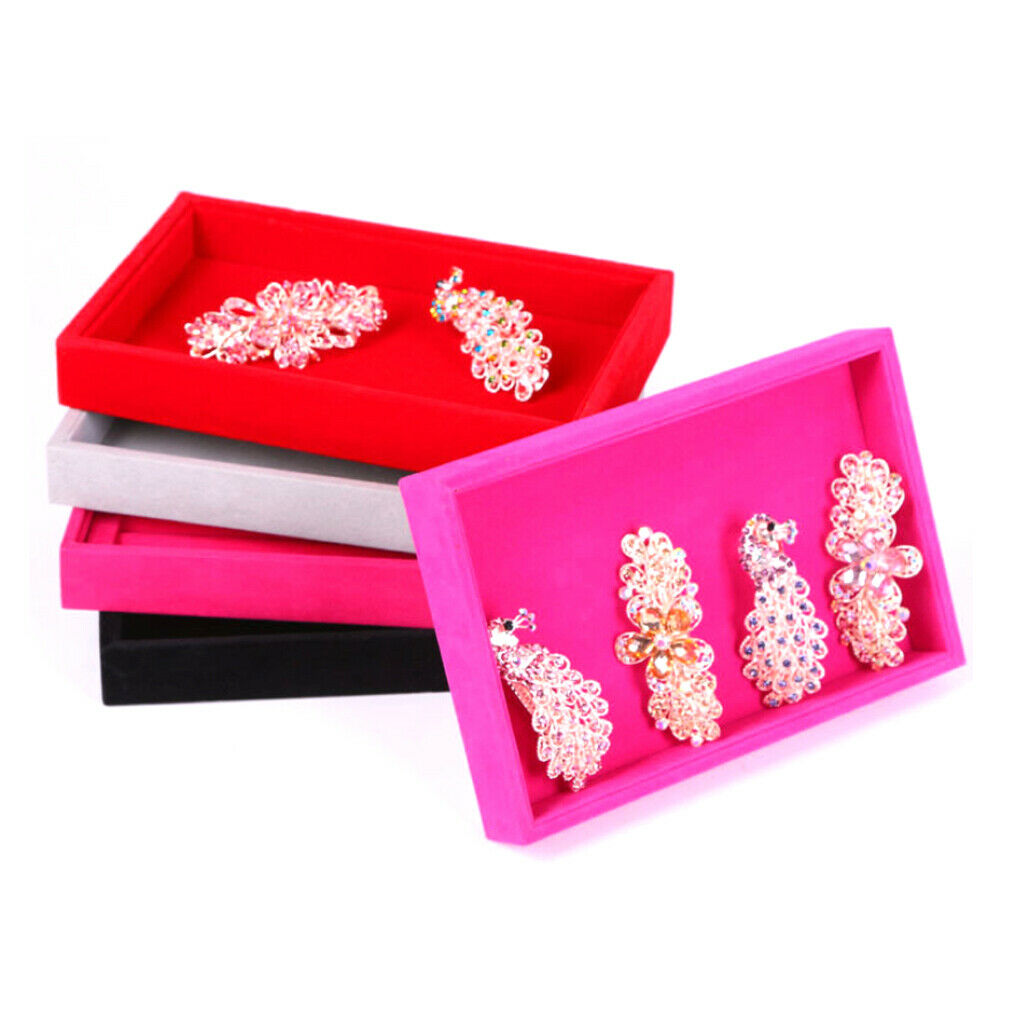 Necklace Bracelet Display Tray Case Organizer for Jewelry Display - Grey - Black