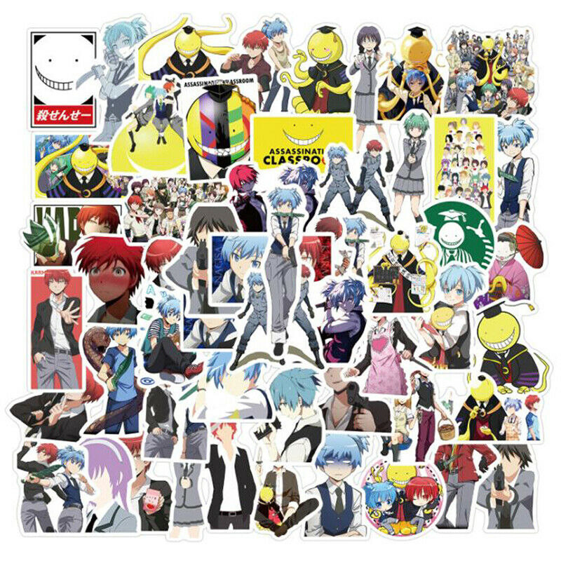 50Pcs Anime Assassination Classroom Stickers For DIY Skateboard Guitar Lap J NC