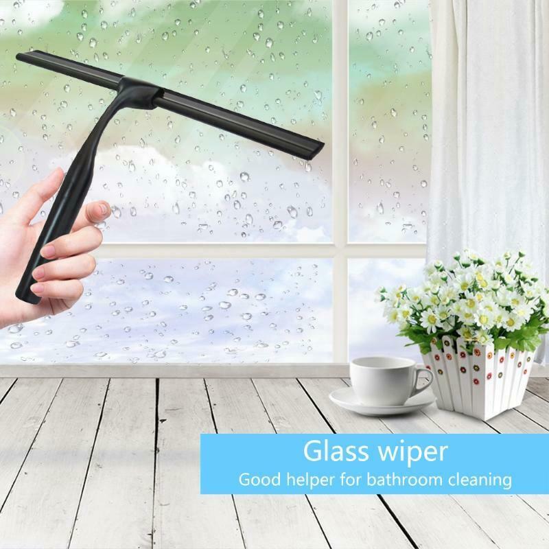 Stainless Steel Shower Squeegee Window Wiper Cleaner with Suction Hook Bathroom