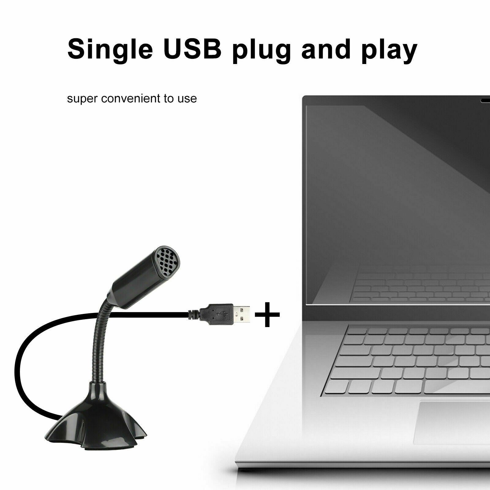 Computer Mini USB Microphone Noise Canceling Voice Recording for Desktop Laptop