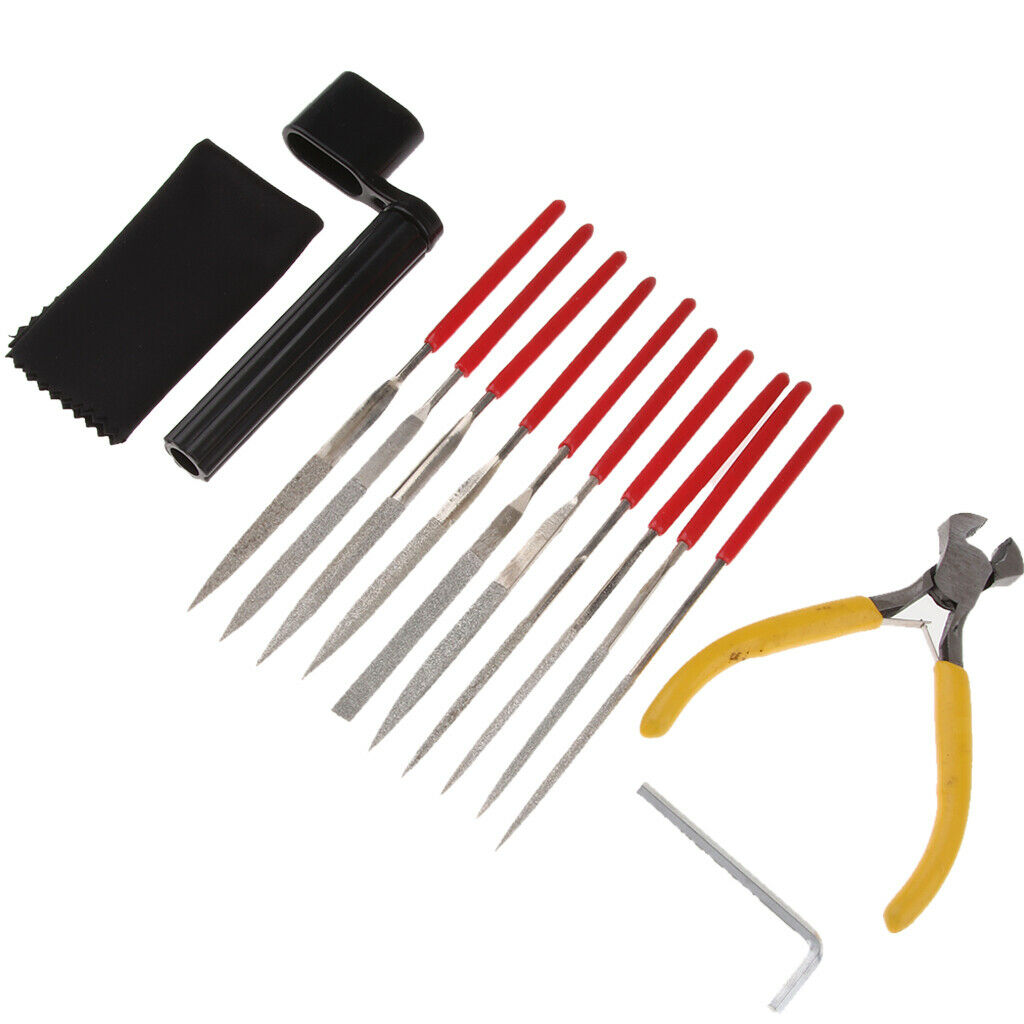 Guitar Nut Saddle Slot Fret File Grinding with String Cutting Pliers Set