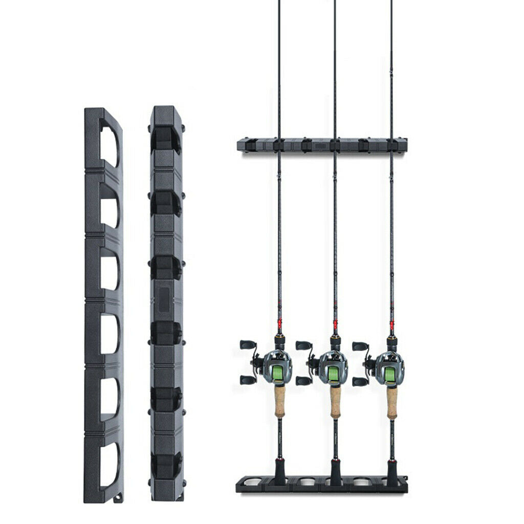 Horizontal Fishing Rod Racks Ceiling Boat Pole Holder Stand 6-Rod Storage