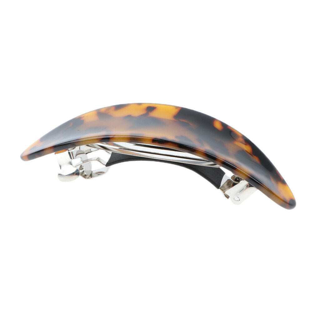 2 pack Automatic Barrette French Acetate Hair Clip Hairpin Women 3.5 Inches