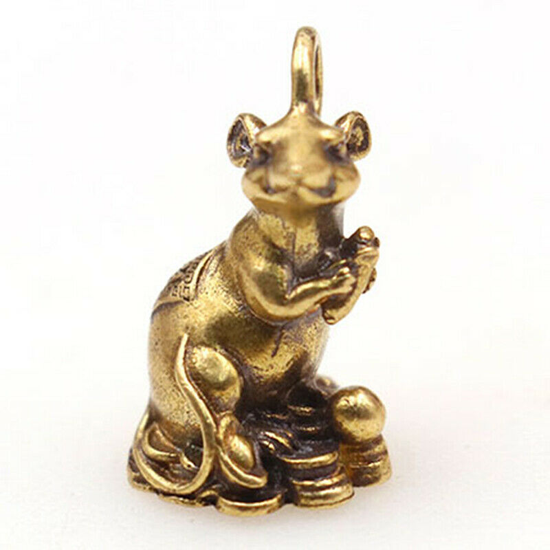 2020 new year gift Lucky mouse rat year Desk decor Copper Wealth Rats Figu.l8