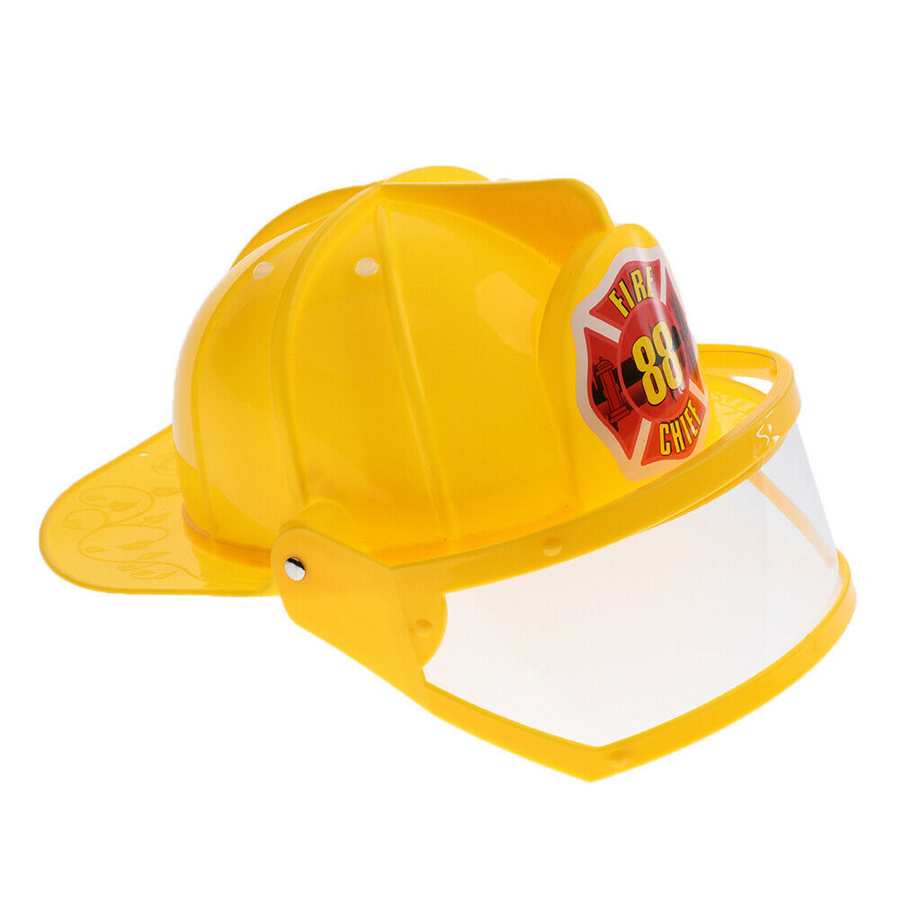 Fireman Safety Helmet Firefighter Hat Yellow Children Early Teaching Aids