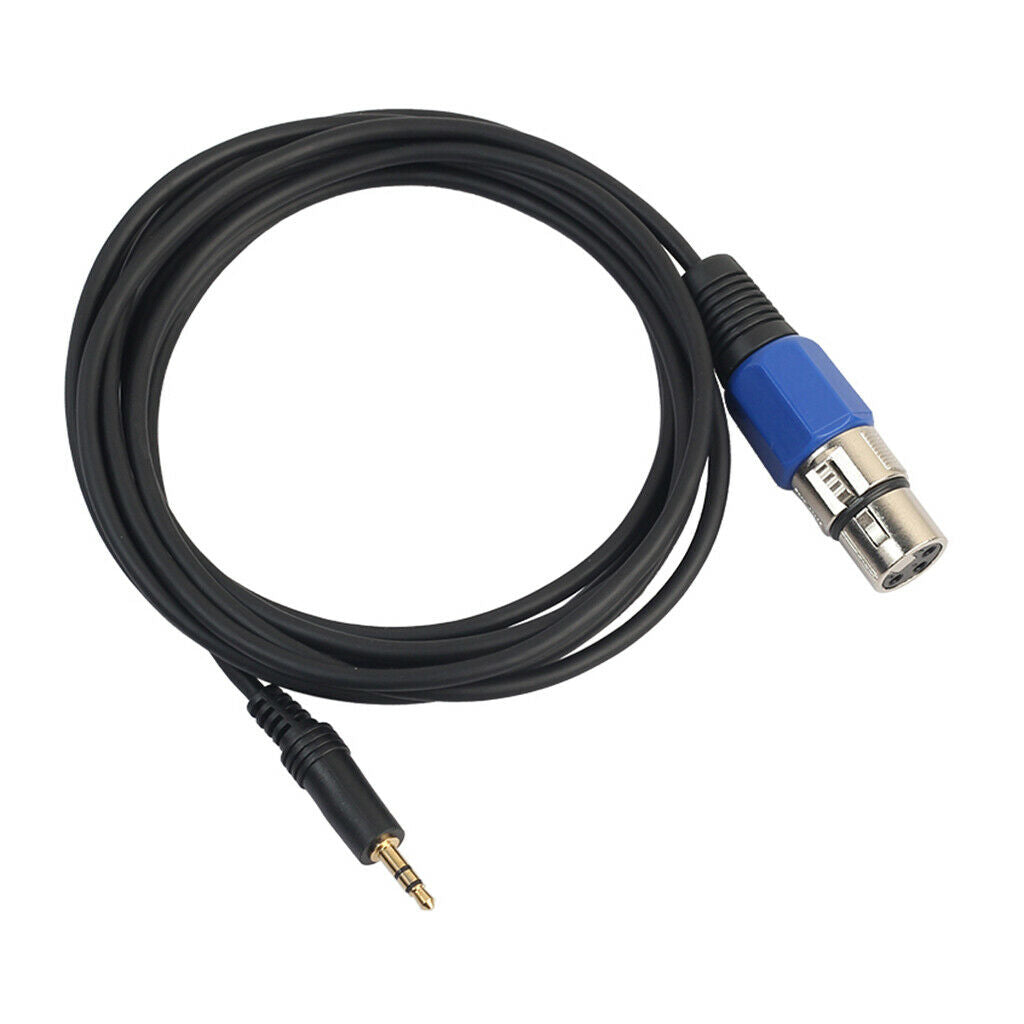 3.5mm 1/8" Male to XlR Female Stereo Mic Cable Mixer Speaker 10ft Blue