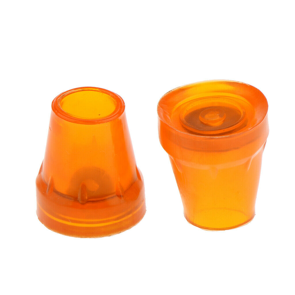 4Pcs 7/8" Anti-slip Self-Standing Rubber Canes Tips Wear Resistant Orange