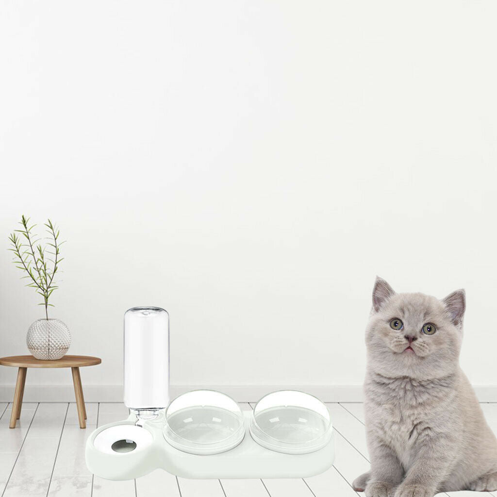 Dog Cat Bowls Detachable No-Spill Feeder Auto Water Dispenser Tree Bowl Dish