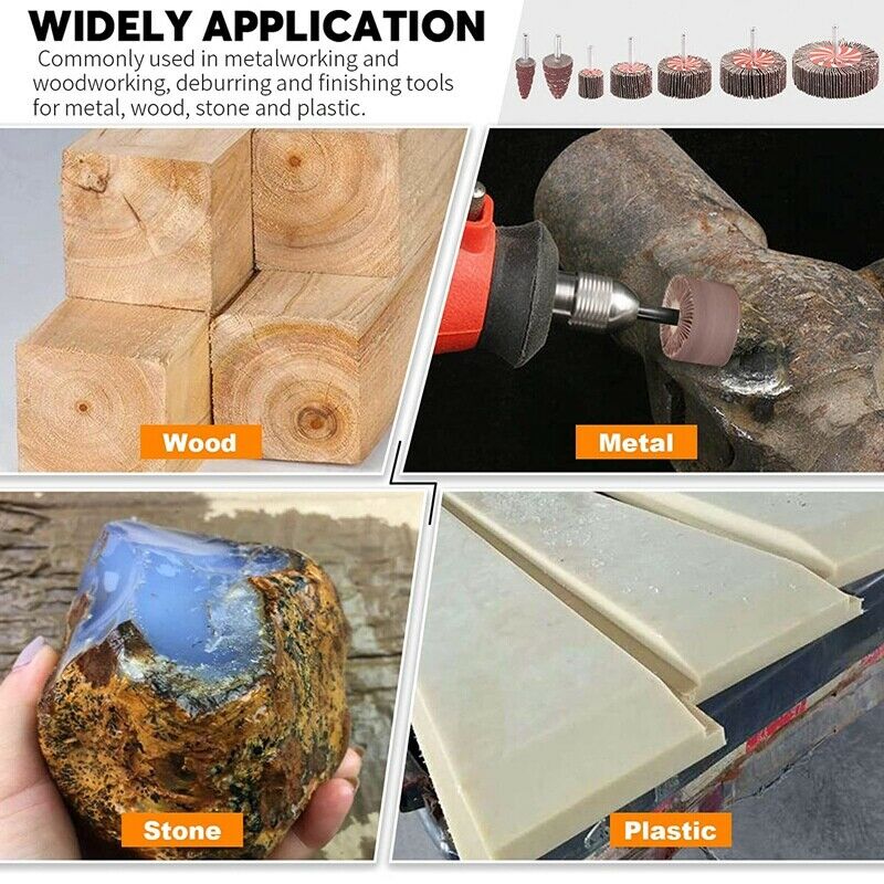 14 Pack Abrasive Flap Wheel Sander Sanding Flap Grinding Wheels 80 Grit AlumV6X6