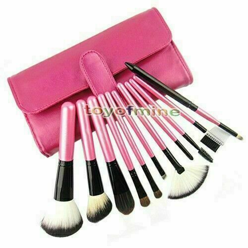 Pro 11 PCS  Makeup Brushes Eyeshadow Powder Cosmetic Tool Case Bags Kit New
