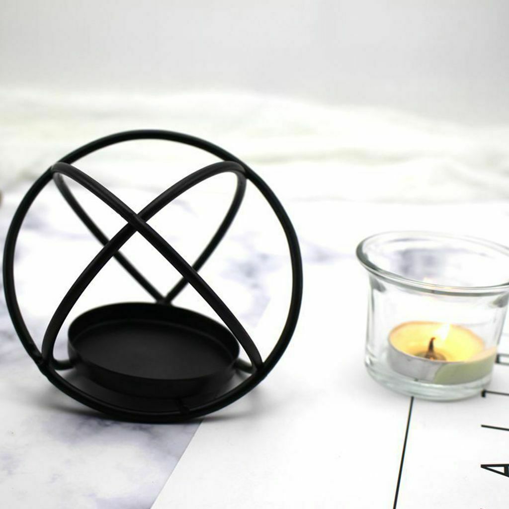 2pcs Metal Wire Candle Holder Geometric Sconce Votive Wall Light for Church