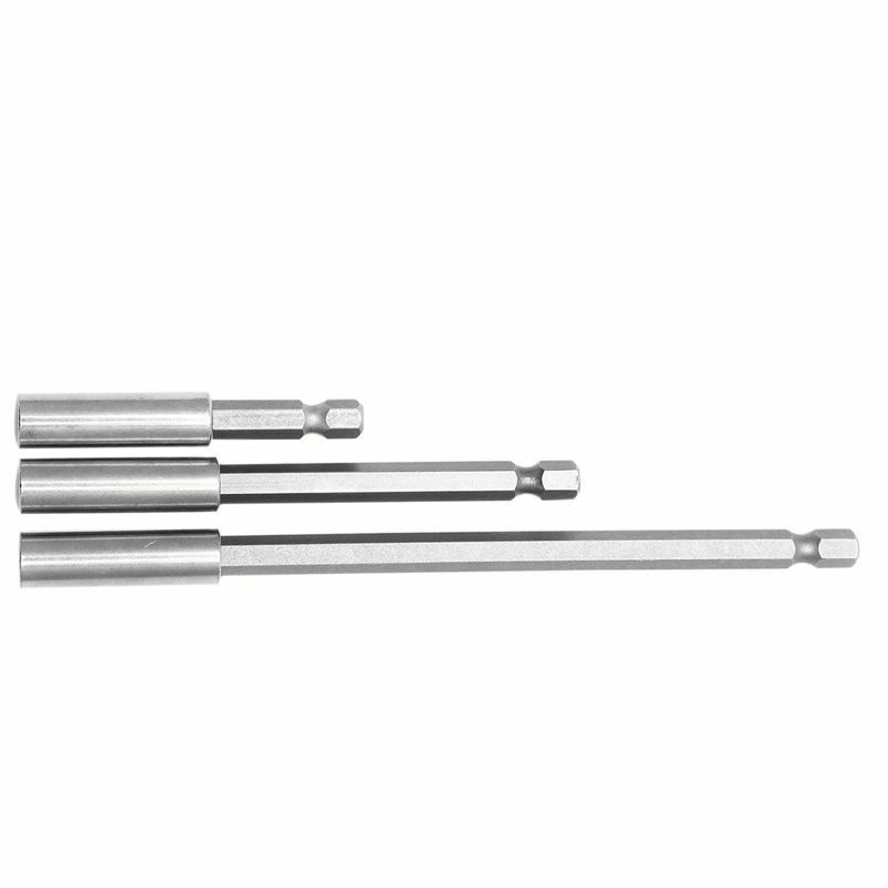 3Pc 1/4 Hex  Release Magnetic Screwdriver 60/100/150mm Extension Bit Holder Q4C4