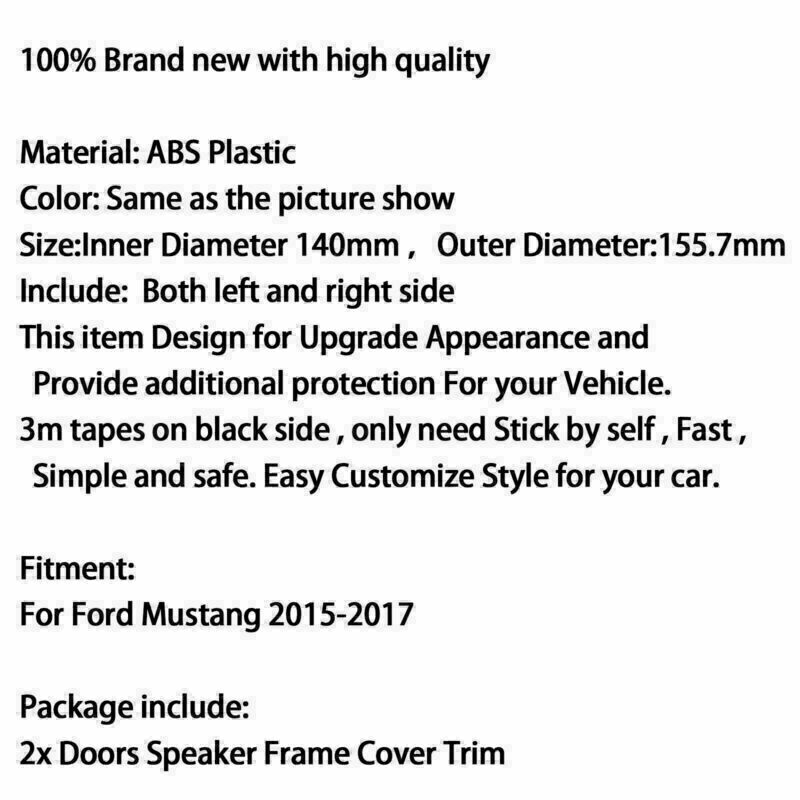 2x ABS Door Sound Speaker Loudspeake Cover Trim Ring For Ford Mustang 15-16 C CN