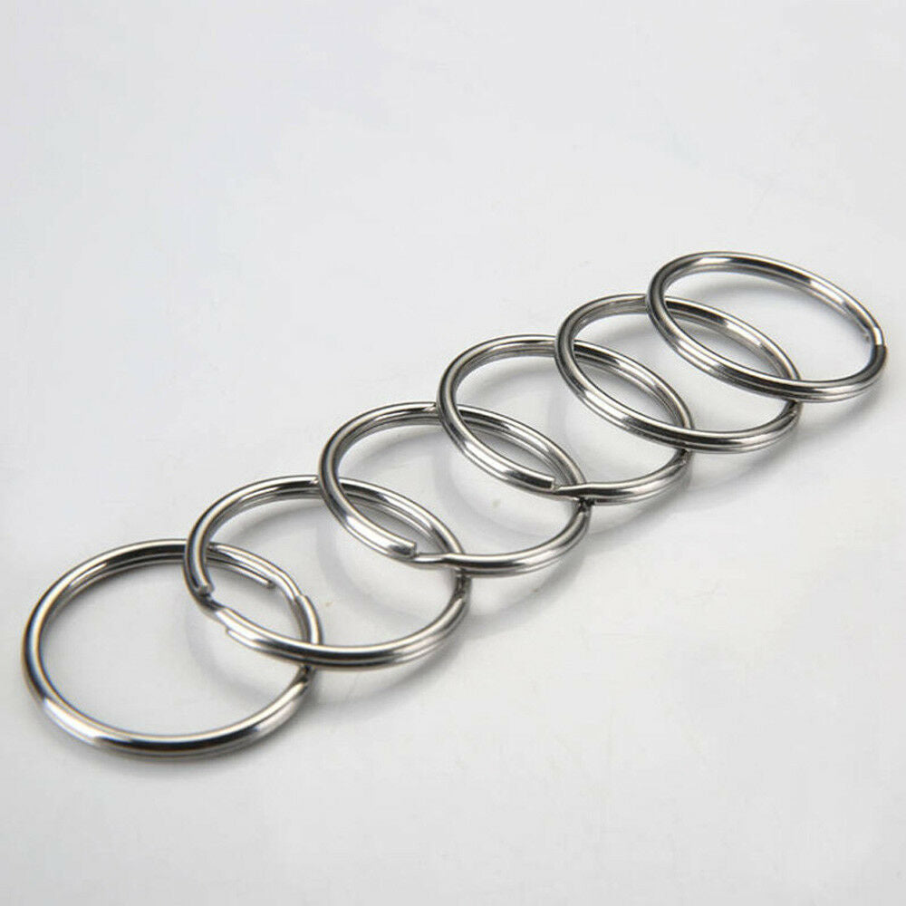 10X Split Key Rings Blanks Iron Hoop Edged Alloy Loop Ring Link Keychain 25MM
