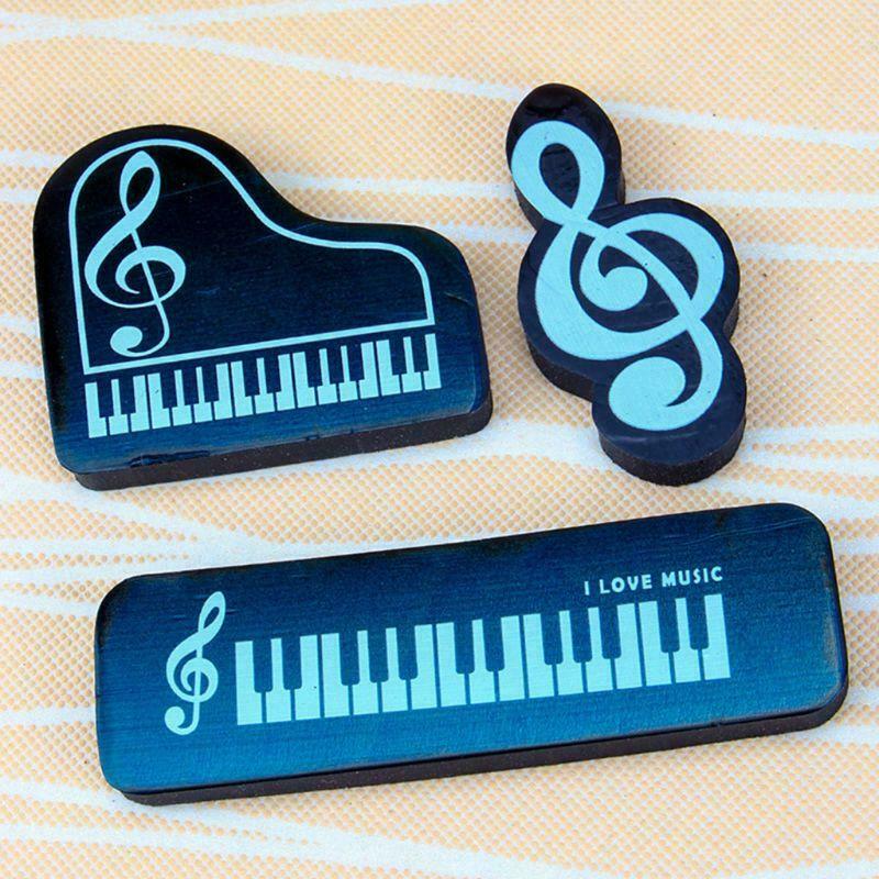 3pcs Musical Piano Notes Rubber Pencil Eraser School Student Stationery Gifts