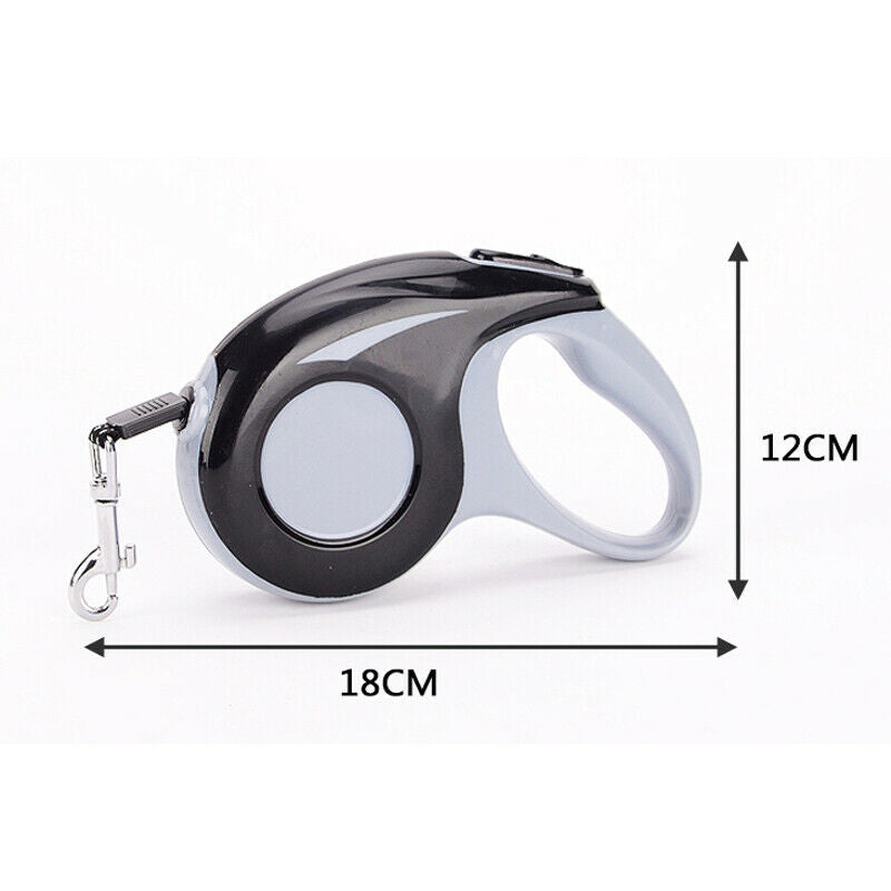 5M Automatic Retractable Pet Dog cat Leash Traction Rope Lead Chain Rope Black