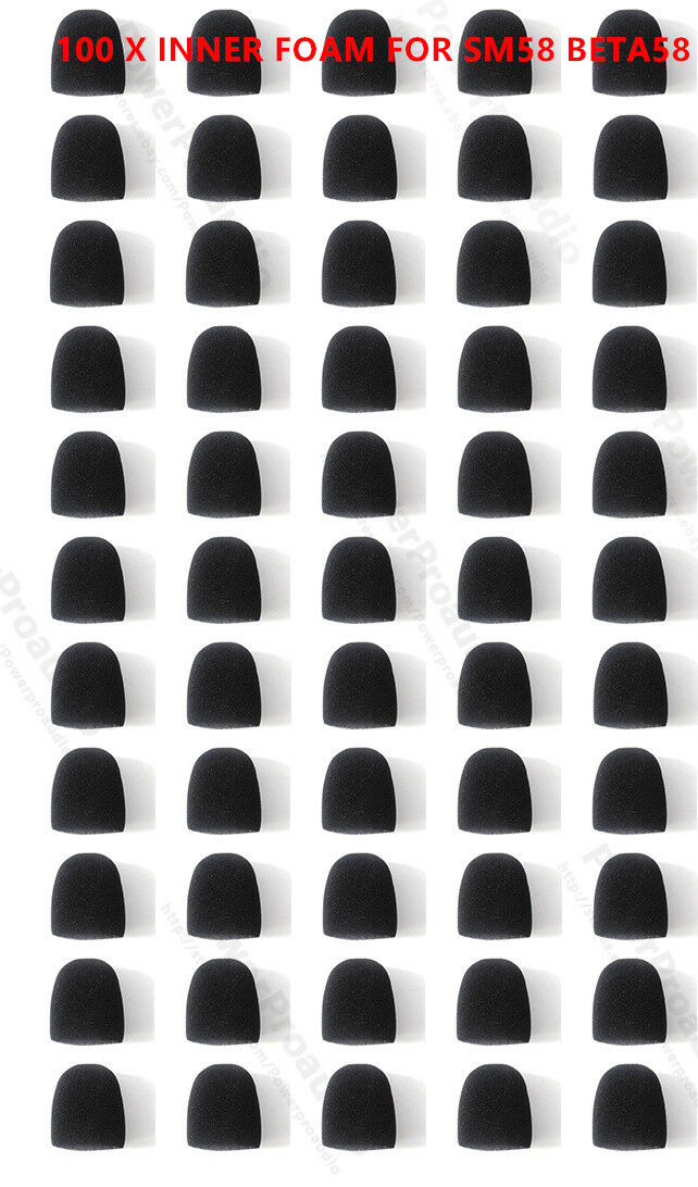100 PCS Microphone Grille Windscreen Inner Foam Fit for Shure sm58 beta58 PG58