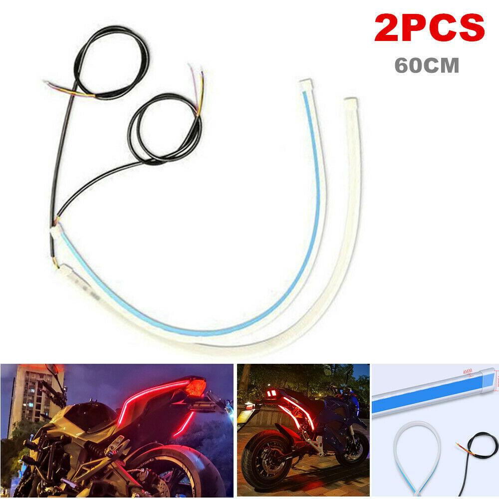 Motorcycle Scooter Start LED Flexible Light Strip Flow Turn Signal Running Lamp