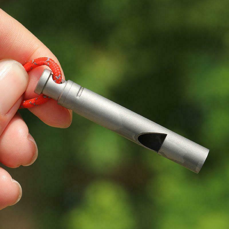 Pure Titanium Survival Whistle Outdoor High Frequency Whistle With Cord
