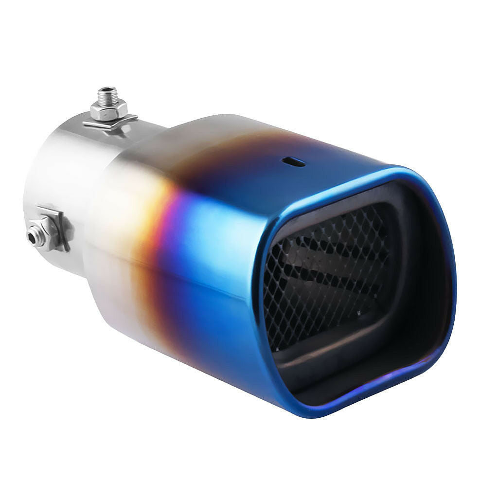 Car 63mm 2.5'' Inlet Stainless Steel Exhaust Tail Muffler Tip Pipe Blue
