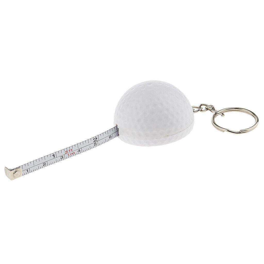 MagiDeal 100 cm Tapeline White Golf Ball Pendant Key Chain Keychain Keyring