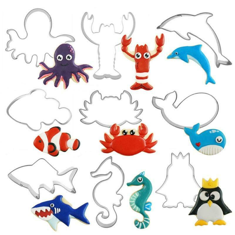 Under the Sea Cookie Cutter Set Stainless Steel Biscuit Cutters Molds Shark DIY