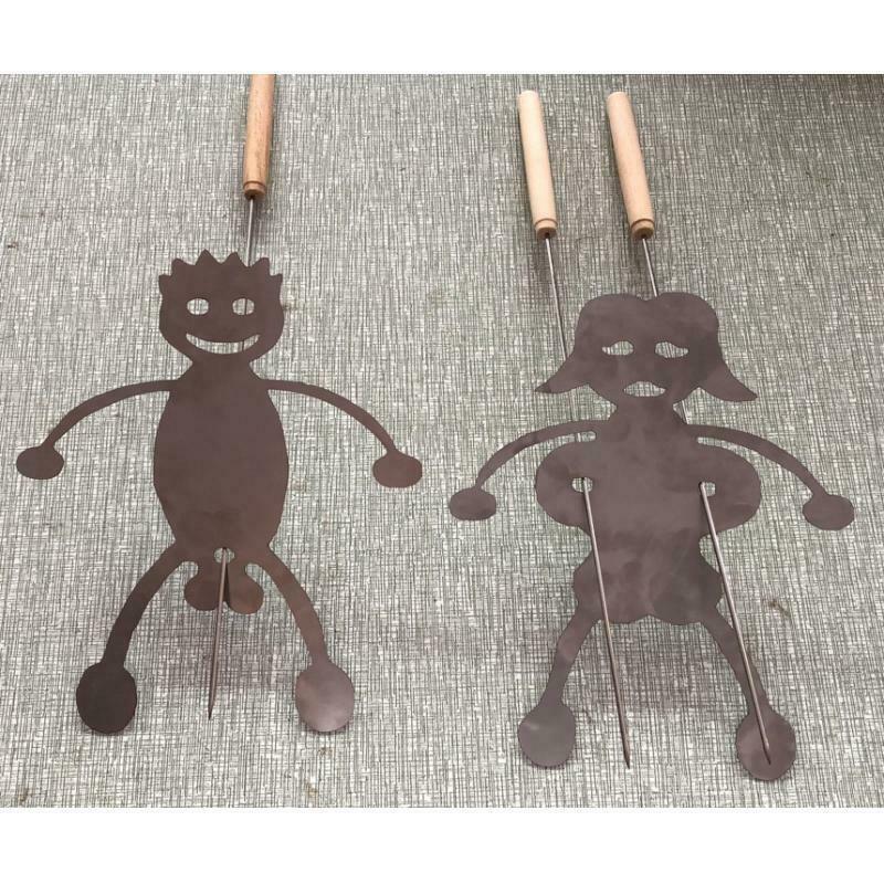 Reuseable Rack BBQ Campfire Stick Women Men Shaped Tool Campfire Skewer