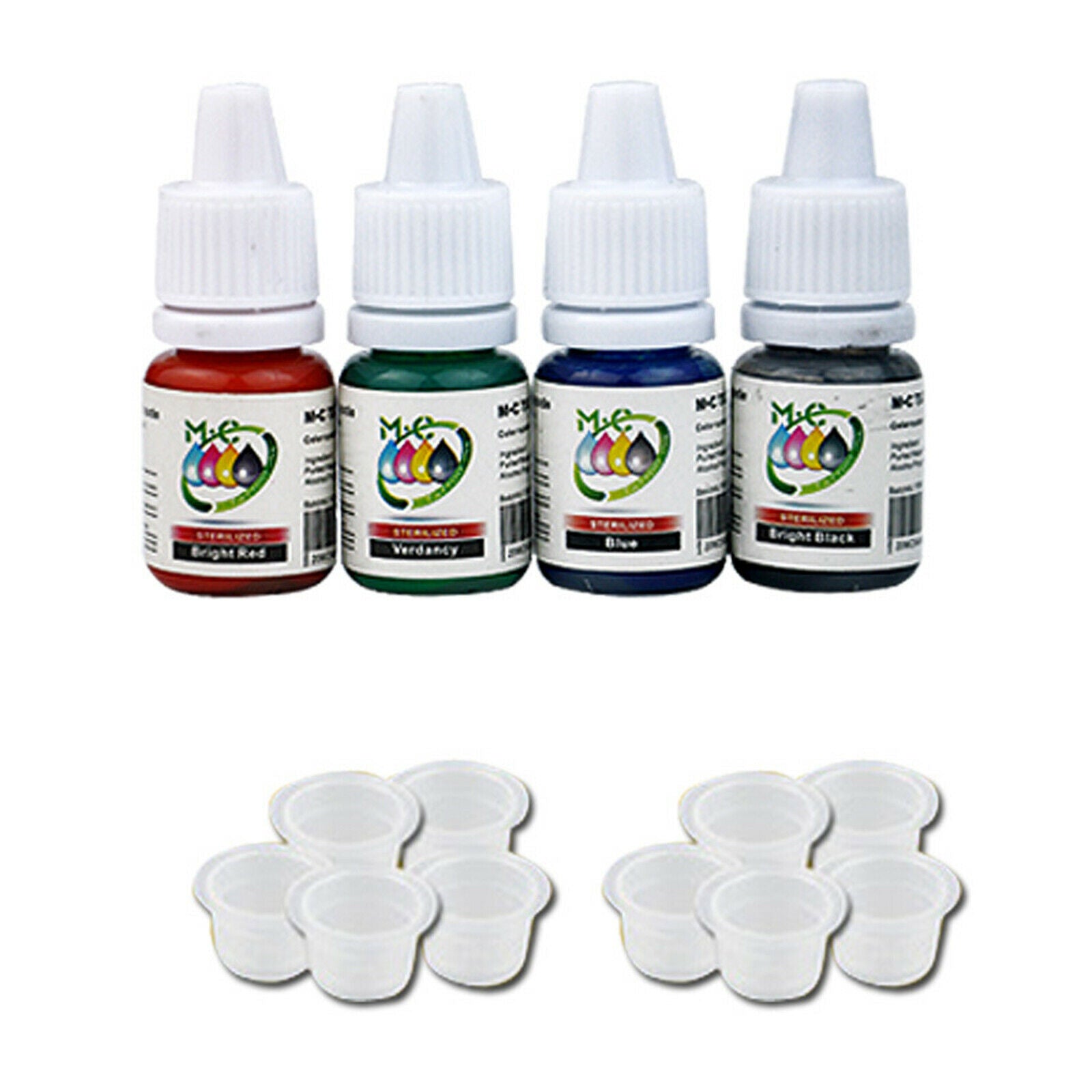 Complete Tattoo Kit 10 Color Inks Power Supply Foot Pedal Tips Grips UK Plug