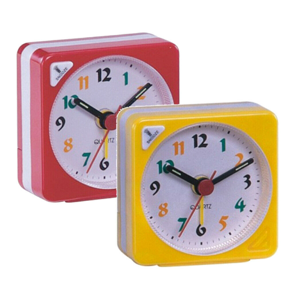 2xMini Travel Clock Gradient Sound Desk Alarm Clock Snooze Nightlight