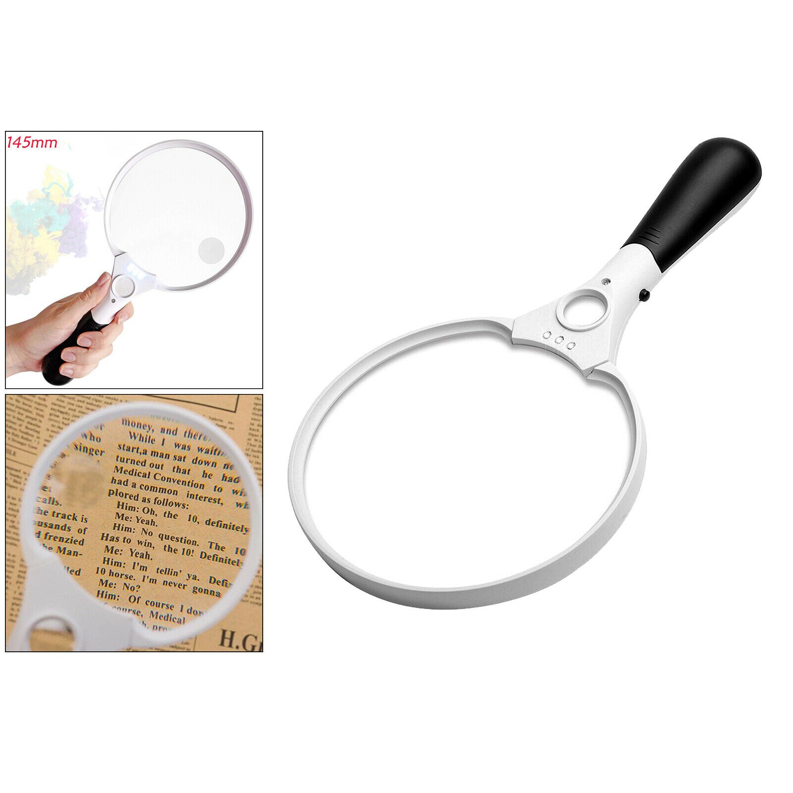 Magnifying Glass with Light 2X 4X 25X Lens for Maps Soldering Jewelry Loupes