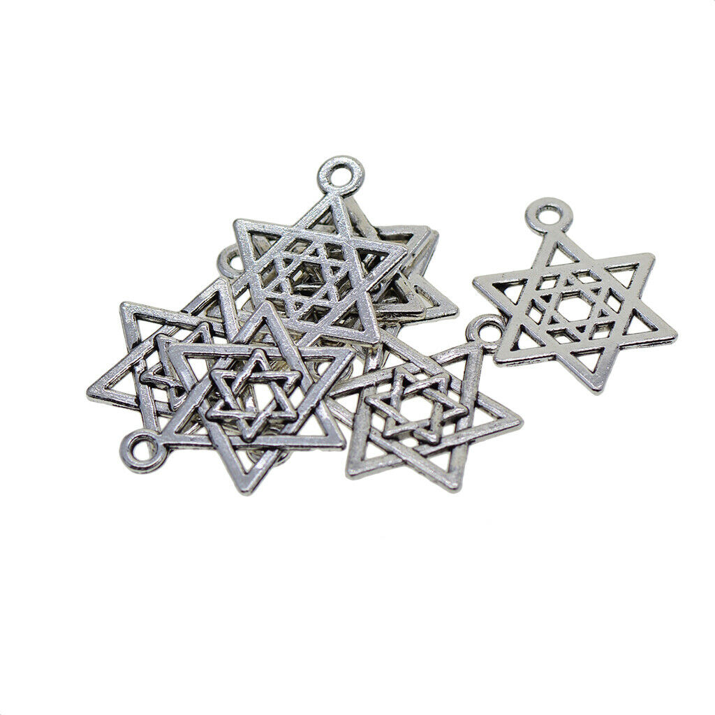 Pack of 50 Star of   Charms Pendant for Making Religious Objects Jewelry