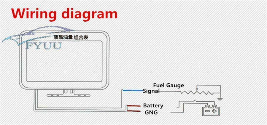4in1 LCD Excavator Car Oil Pressure+ Voltmeter +Water Temperature+Oil Fuel Gauge