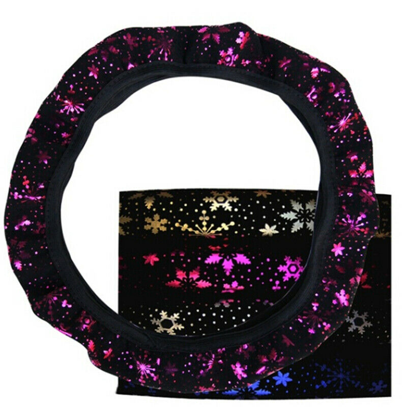 Universal Shiny Purple Snowflake Auto Car Steering Wheel Cover Non-slip E.l8