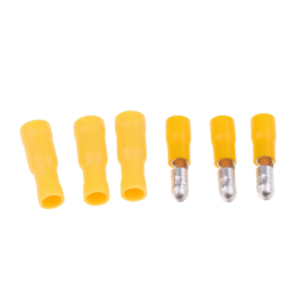 100 Pieces 12-10Gauge Insulated Wire Terminals Wire Crimp Connector Yellow